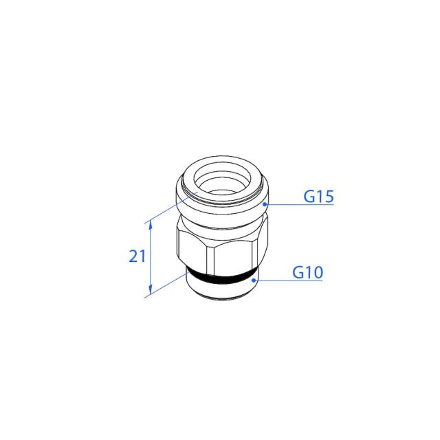 Trio övergångsnippel R10 x R15