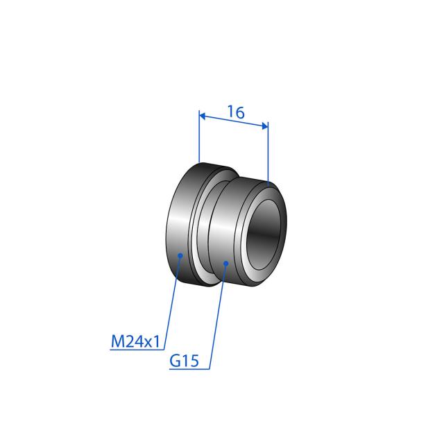 Trio övergångsnippel utv. M24x1xutv.g. 1/2