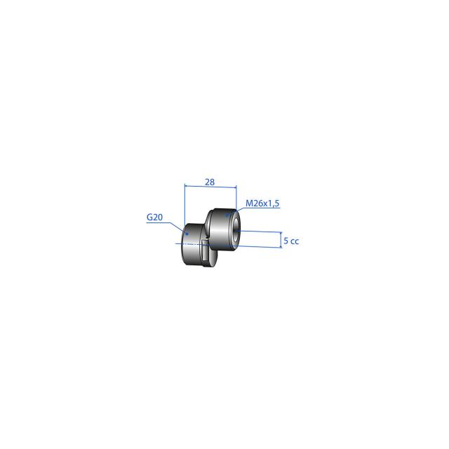 Trio excenterkoppling M26X1,5XR20, utv.x utv.g. 