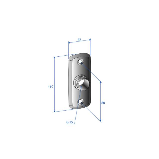 Trio väggbricka R15X15 PEX, 1-håls