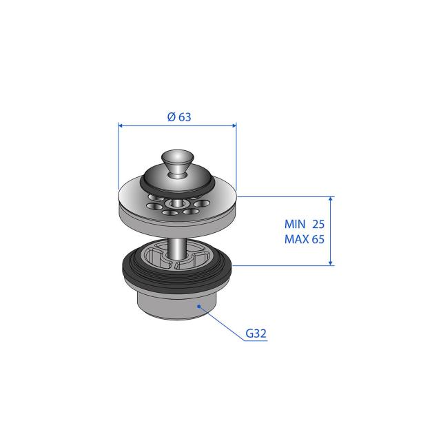 Trio bottenventil med propp G32