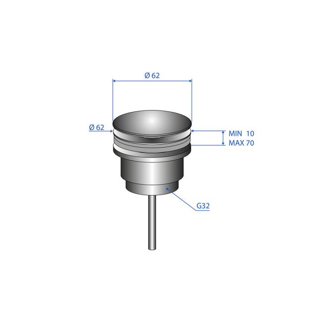 Trio bottenventil push-down