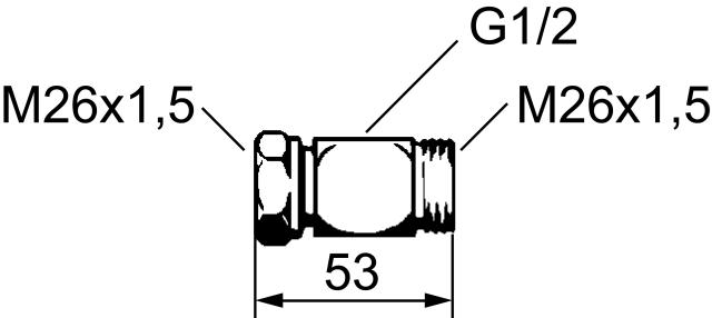 FMM 3198-3600 mellankoppling M26X1,5xR15 inv. avstickare