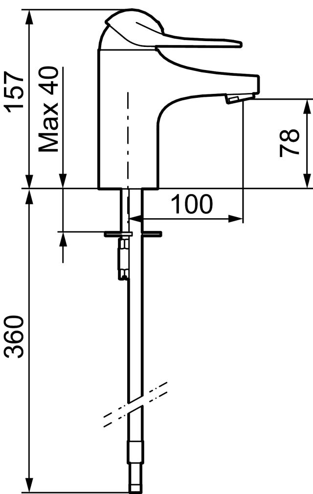 FMM 8060 9000E II tvättställsblandare, utan bottenventil