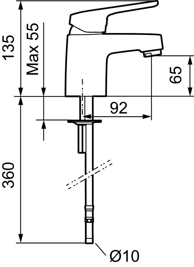 FMM 8352 Siljan tvättställsblandare, mini, utan bottenventil