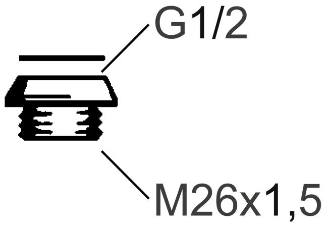 FMM 2954-0009 övergångsnippel R15 inv. X M26 utv.