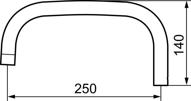 FMM 9000E svängbar utloppspip kök- och tvättställsblandare, U-modell 250 mm