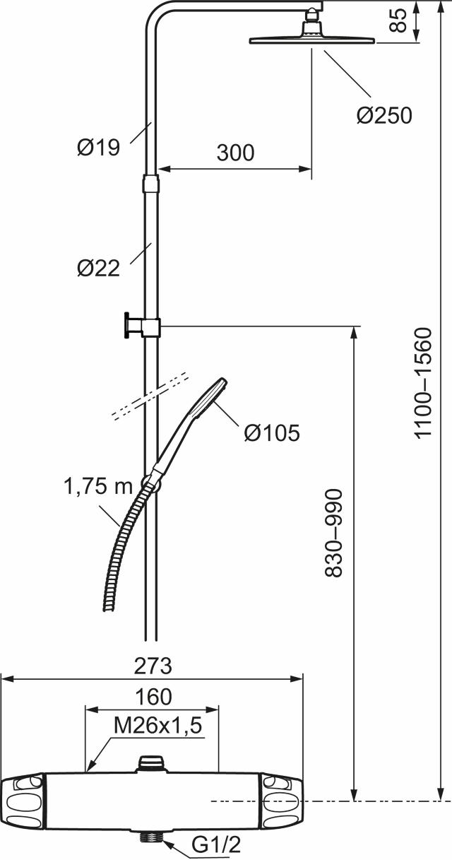 FMM 8683-0000 9000XE takduschpaket 160 c/c