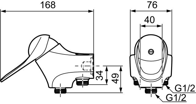 FMM 8183 9000E duschblandare 40 c/c vägghängd 1-greppsblandare