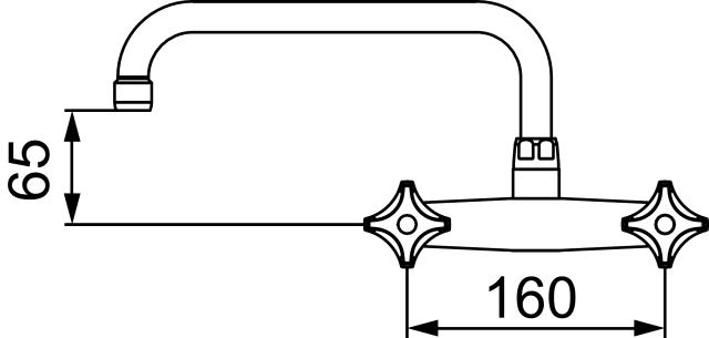 FMM 3030-0610 köksblandare 2-grepp, 160 c/c, för vägg