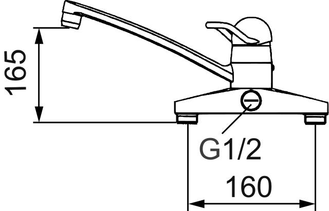 FMM 9120 9000 köksblandare, 1-grepp, 160 c/c, utan dm-avst, låg pip