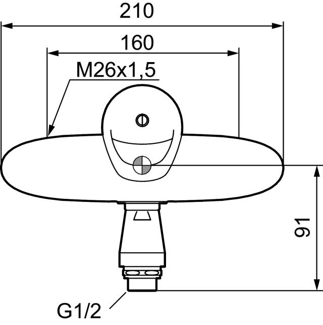 FMM 8140 9000E spolblandare 160 c/c, slanganslutning nedåt