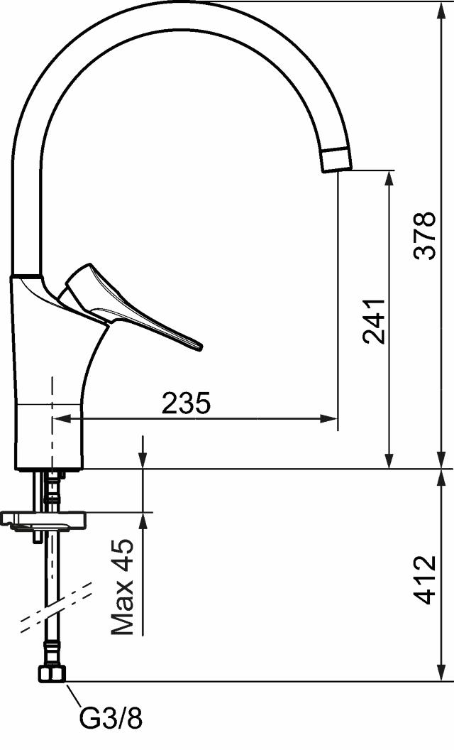 FMM 8600 9000XE köksblandare, 1-grepp, utan dm-avst, C-pip