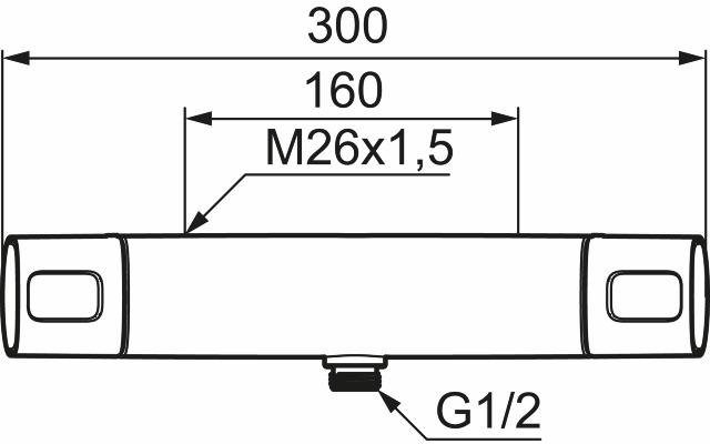 FMM 8380 Siljan duschblandare 160 c/c, utlopp nedåt