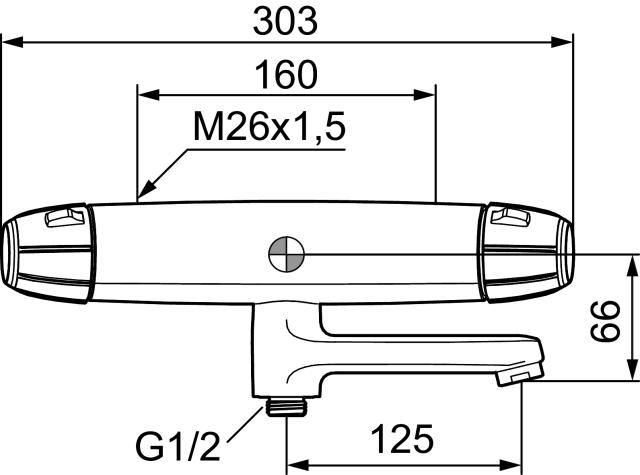 FMM 8200-1000 badkarsblandare 9000E II, 160 c/c