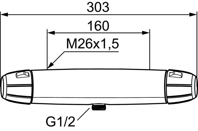 FMM 8210-1000 duschblandare 9000E II, 160 c/c, utlopp nedåt