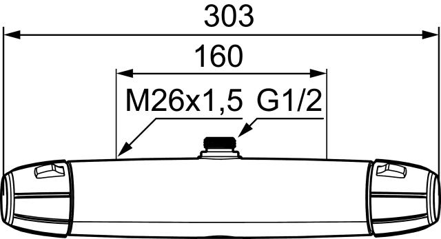 FMM 8211-1000 duschblandare 9000E II, 160 c/c, utlopp nedåt