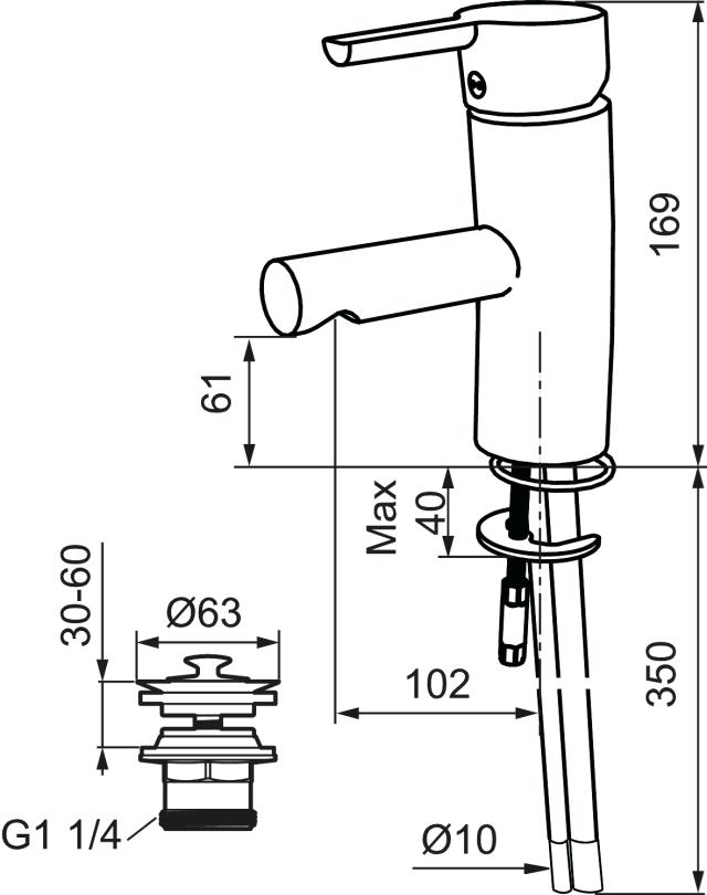 Mora MMIX 733020 tvättställsblandare med silivipp