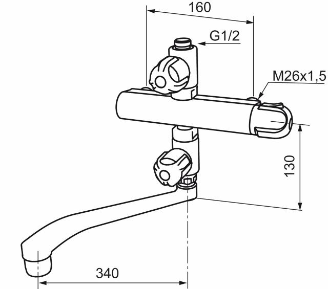 Mora Ceraterm 702365 badkarsblandare 160 c/c, till förspolningsanordning