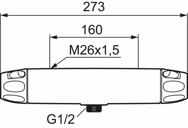 FMM 8680 9000XE duschblandare 160 c/c, utlopp nedåt