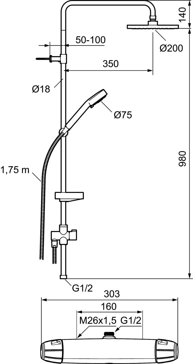 FMM 8218-1000 takduschpaket 160 c/c