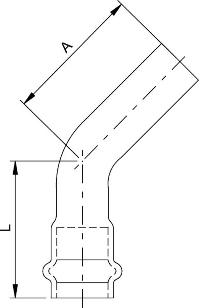 CB B-press cu böj 42, 45° 1 muff