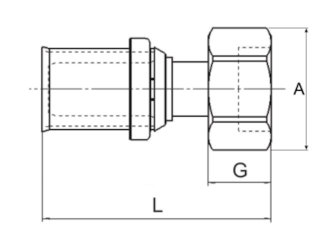 LK PressPex rak koppling AX20XG20 med lekande mutter