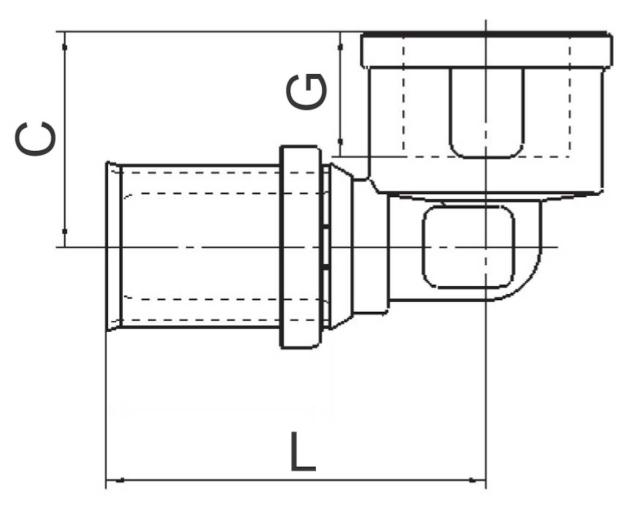 LK PressPex vinkelkoppling 90° AX25XR20 inv.g.