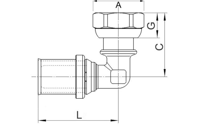 LK PressPex vinkelkoppling AX20XG20 med lekande mutter