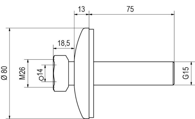 LK anslutningskoppling rak R15XM26