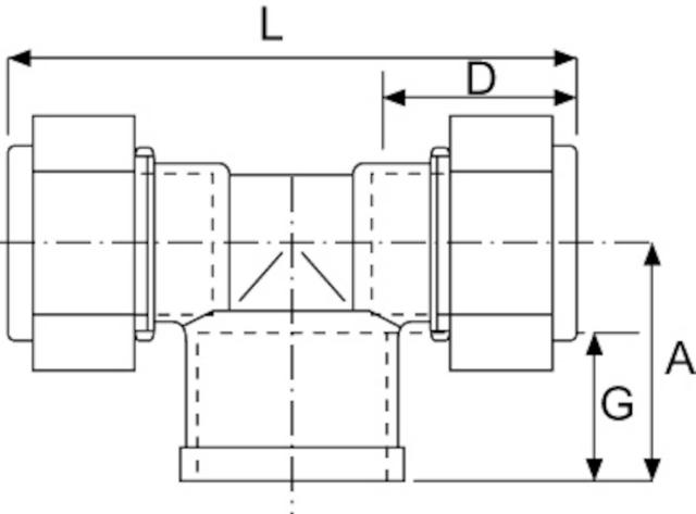 Conex 617 T-rör 22xR15x22 inv.g.