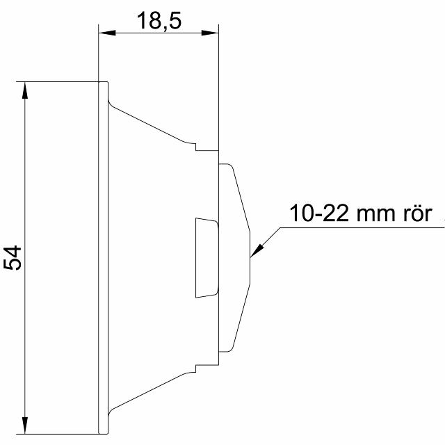 VA V6 täckbricka 10-22, 1-rör