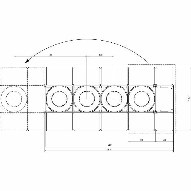 VA V6 montageplatta 60/160 c/c, slät