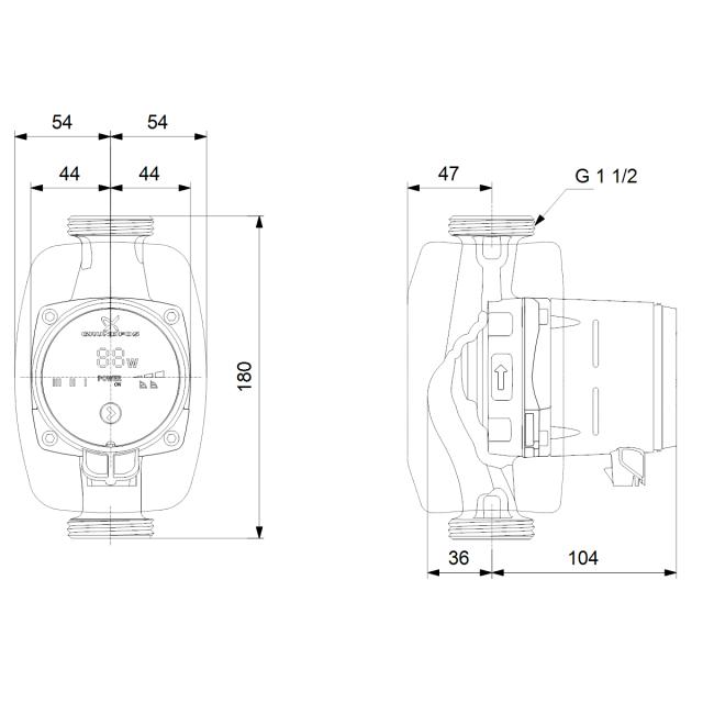 Grundfos Alpha1 25-40 180