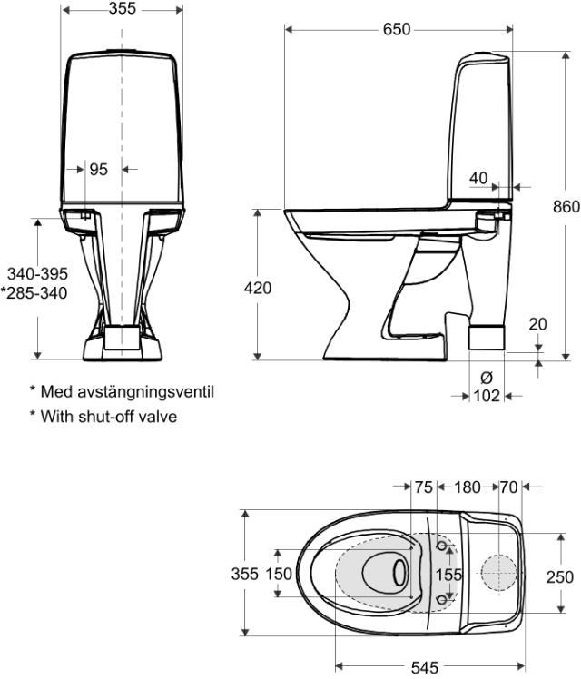 Ifö Spira 6270 WC-stol ROT S-lås