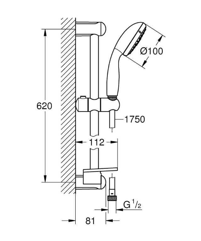 GROHE NTempesta 100 duschset 3 stråltyper