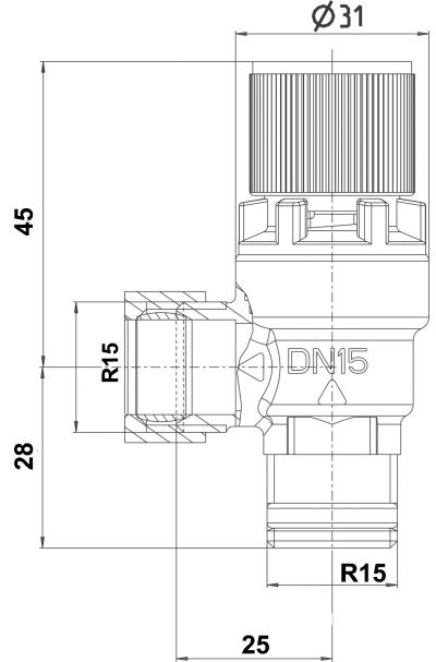 SYR säkerhetsventil R15x15, 2117.11 6 KG