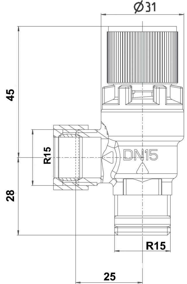 SYR säkerhetsventil R15x15, 2117.11 6 KG