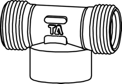 FPL 362 förkromad nippel T-rörskoppling 15xR15x15